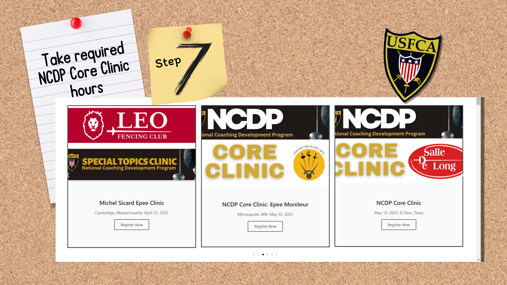 Seventh step is to take the required NCDP Core Clinic hours.